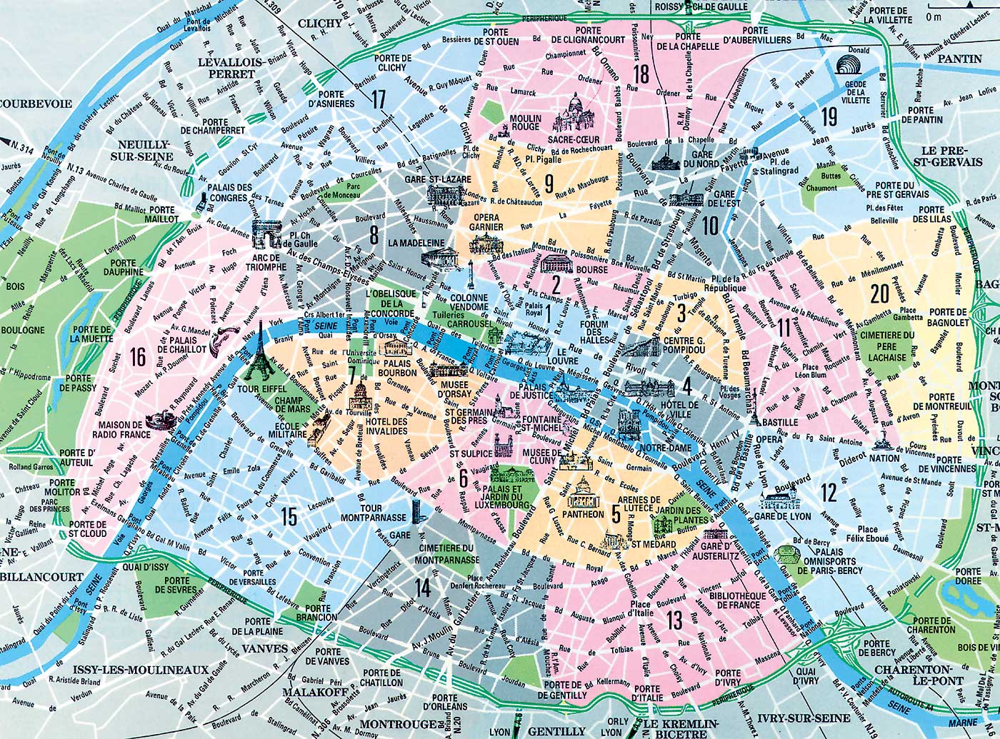 Plans Paris Arrondissements Paris