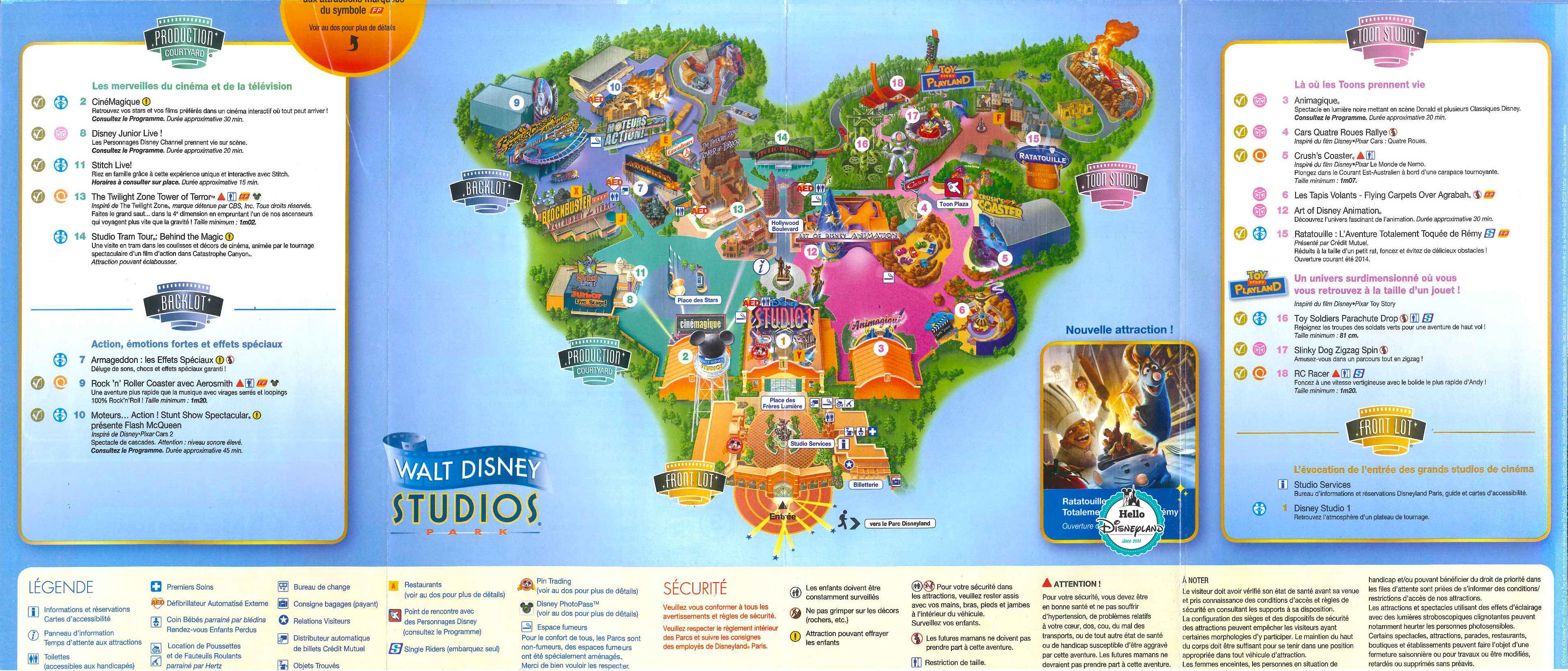 Plan Walt Disney Studios Paris