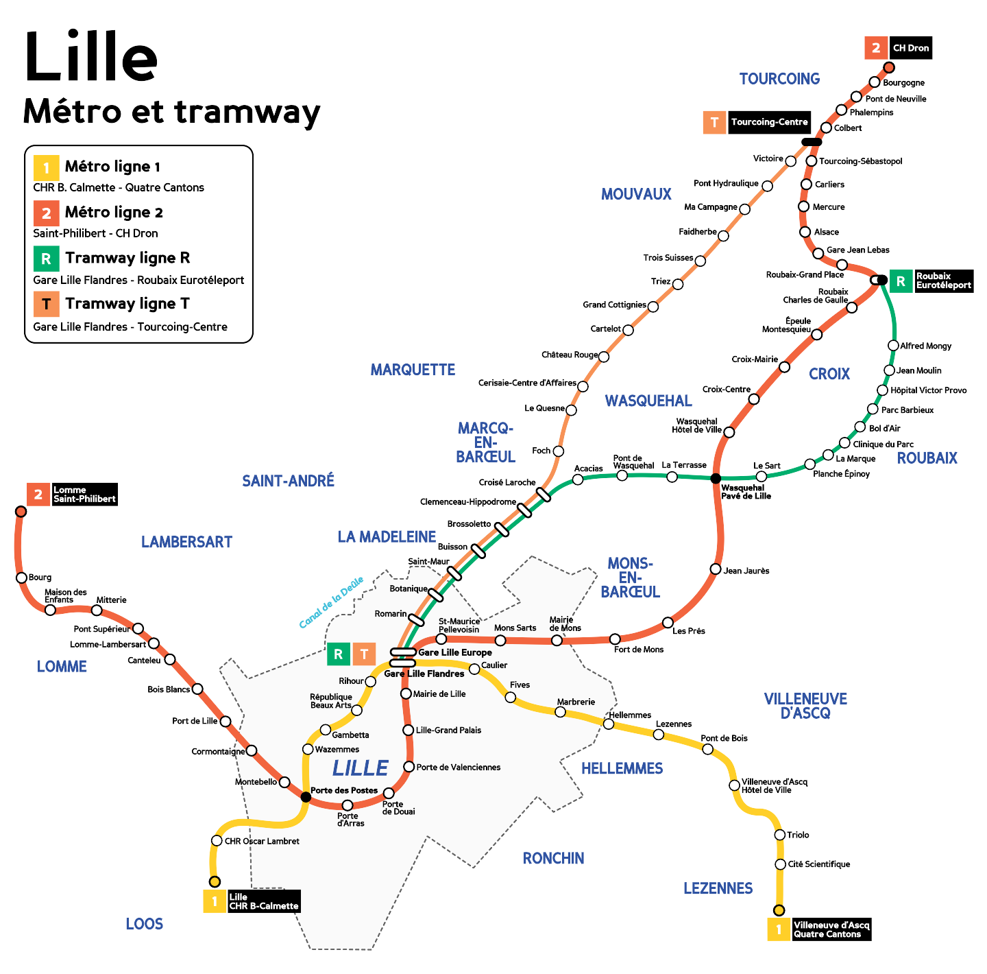 Plan Métro Lille Transpole