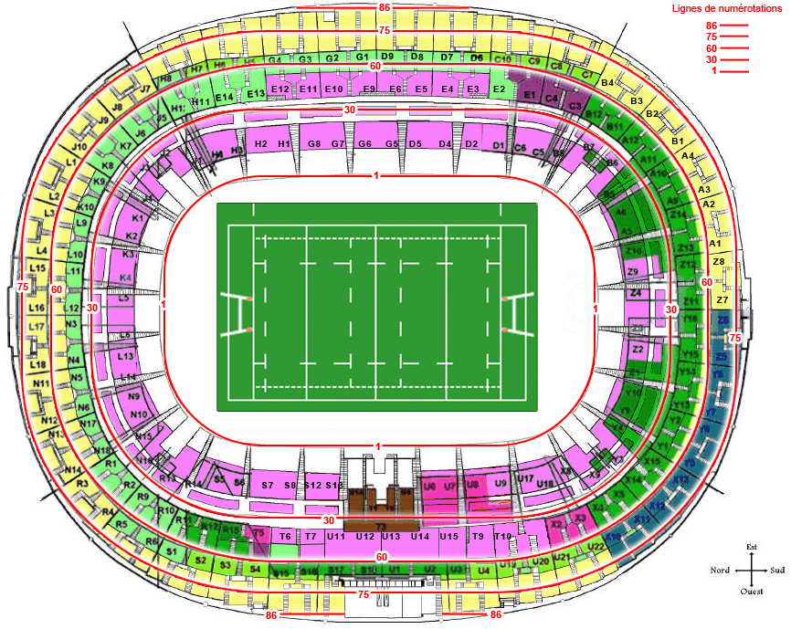 Plan des places du stade de France